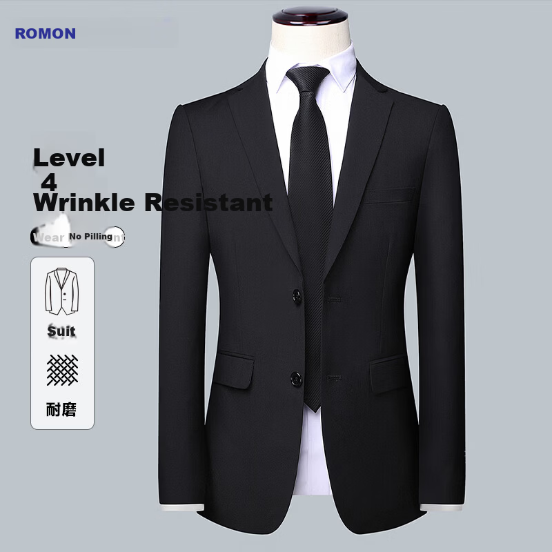 ROMON Men's Four-Season Slim Fit Business Formal Suit Jacket Casual Blazer