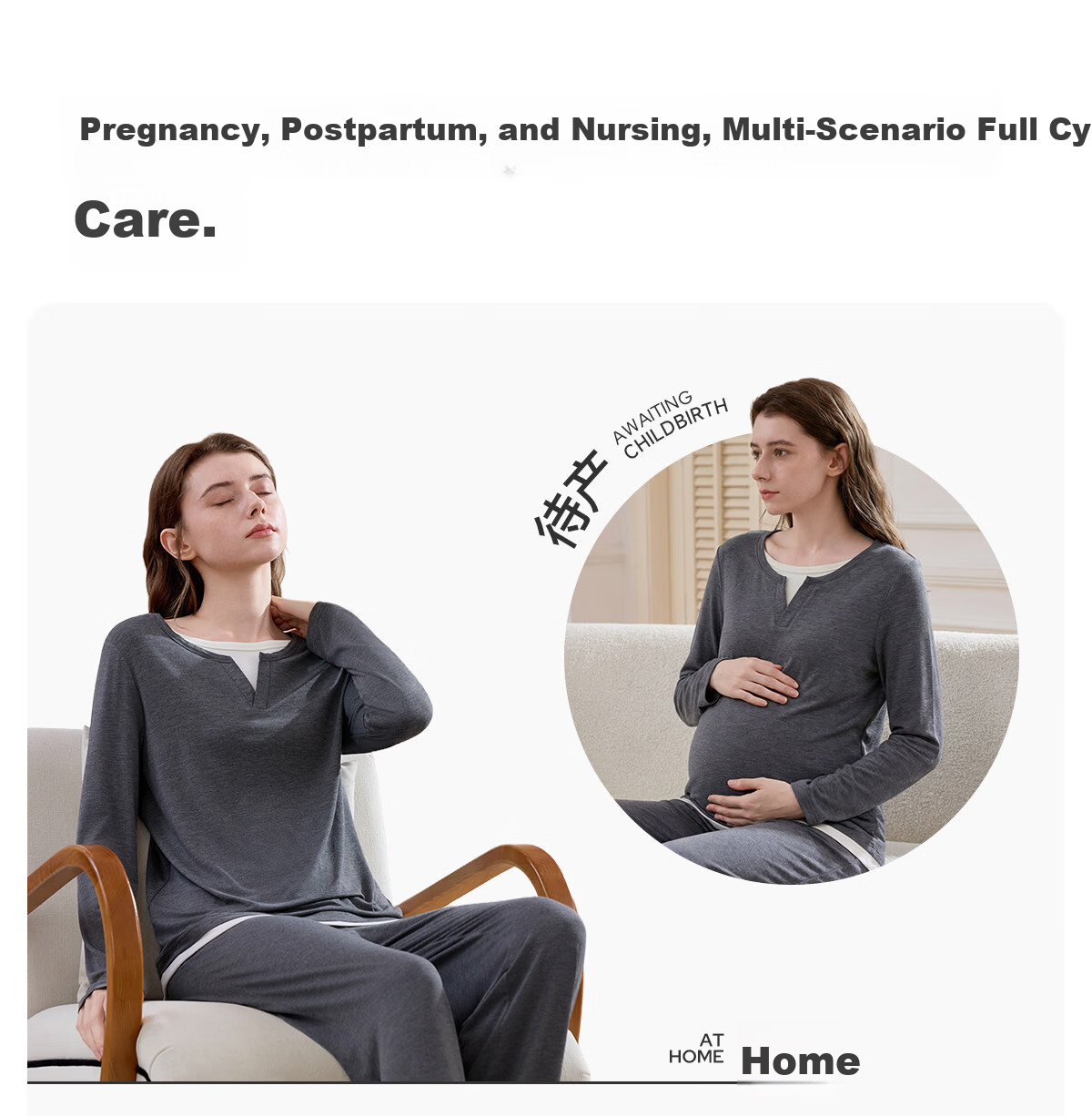 JOYNCLEON Bamboo Fiber Maternity Pajamas Spring Summer Nursing Postpartum Pregnancy L jyz204870 17