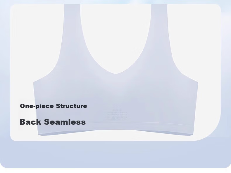 Muwei Seamless Ultra-Thin Ice Silk Cooling Bra for Women, Spring Summer, Small Bust, Push-Up, Wireless, Breathable, Vest-Style Back Beauty Bra 14