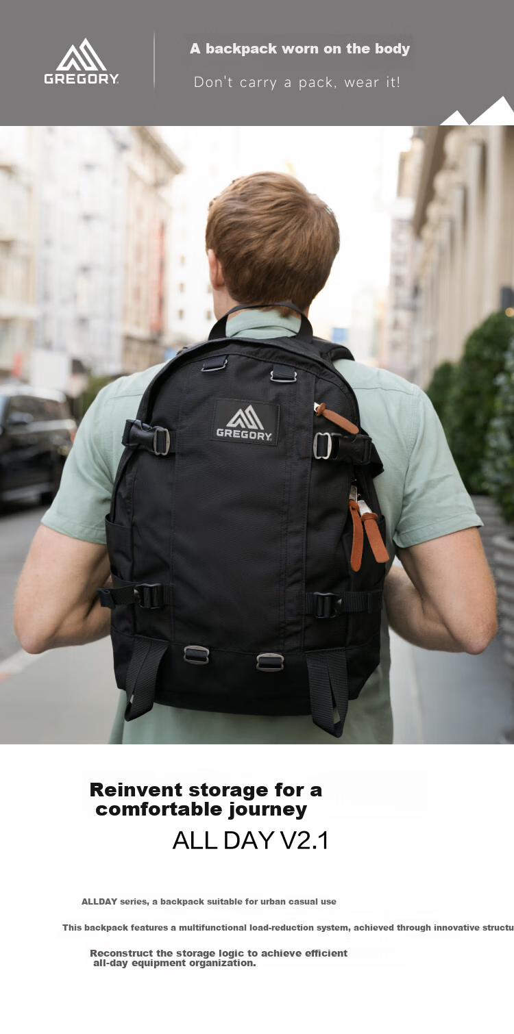 GREGORY Gregory Backpack Short Trip Outdoor Travel Large Capacity Urban Casual Lightweight Unisex 09J 1