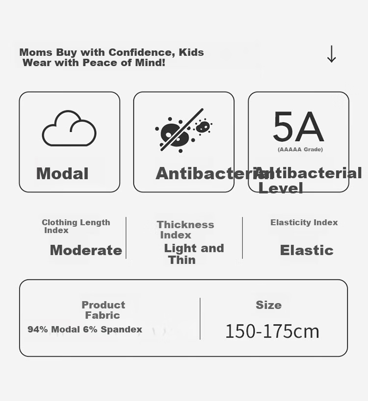 THREEGUN Modal 5A Antibacterial Kids Underwear A-Class Cooling Boys Boxer Briefs 3-Pack (1) Size 165 5