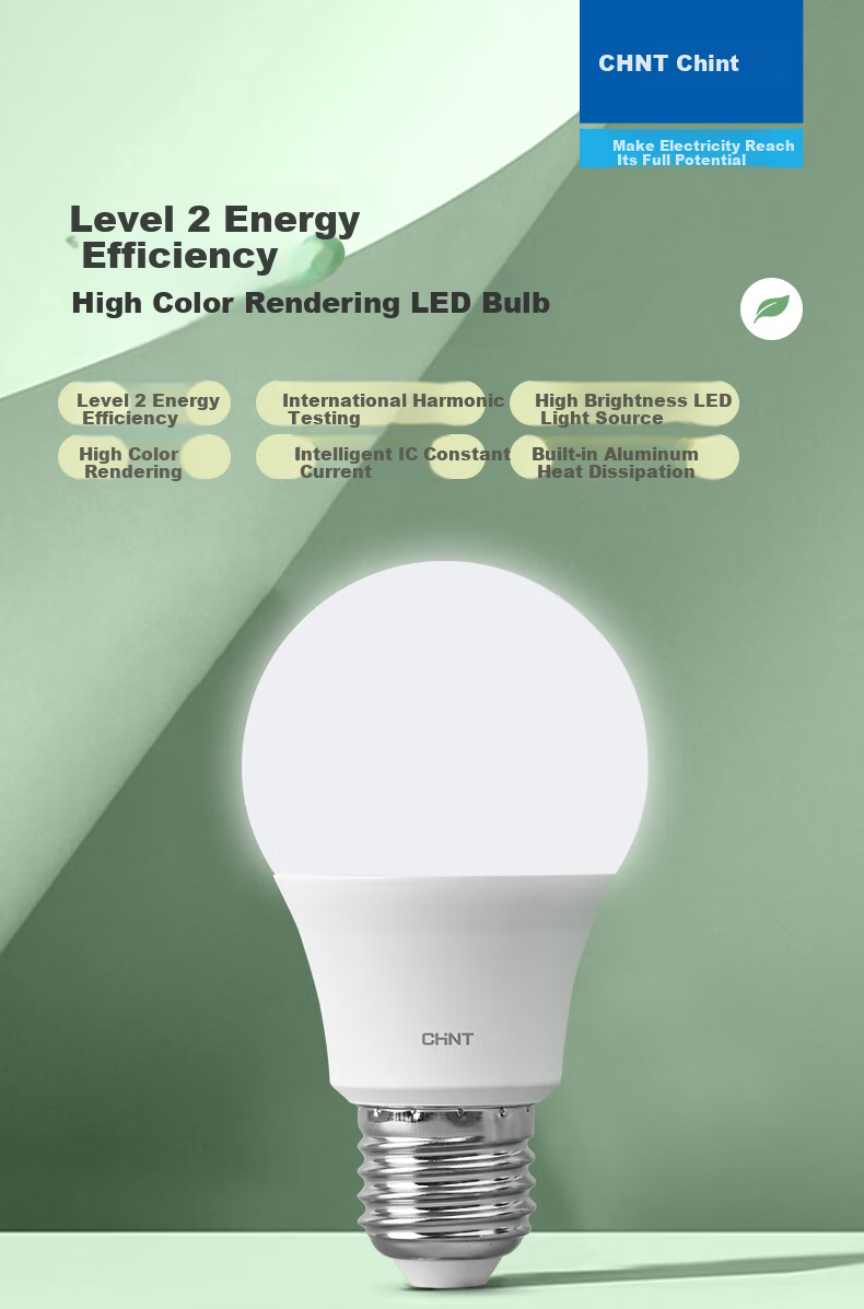 CHNT LED Bulb, Energy-Saving Lamp, E27 Screw Base, for Home And Commercial Use, High-Power Light Source, 9W Cool White Globe Bulb 1