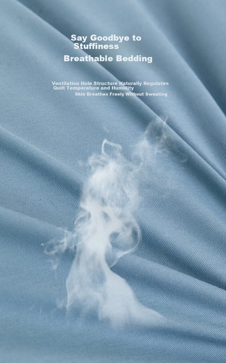 Hengyuanxiang 100% Cotton Quilt Cover Single Piece A-Class Antibacterial Bedding Duvet Cover Sky Blue 1.5*2m 4
