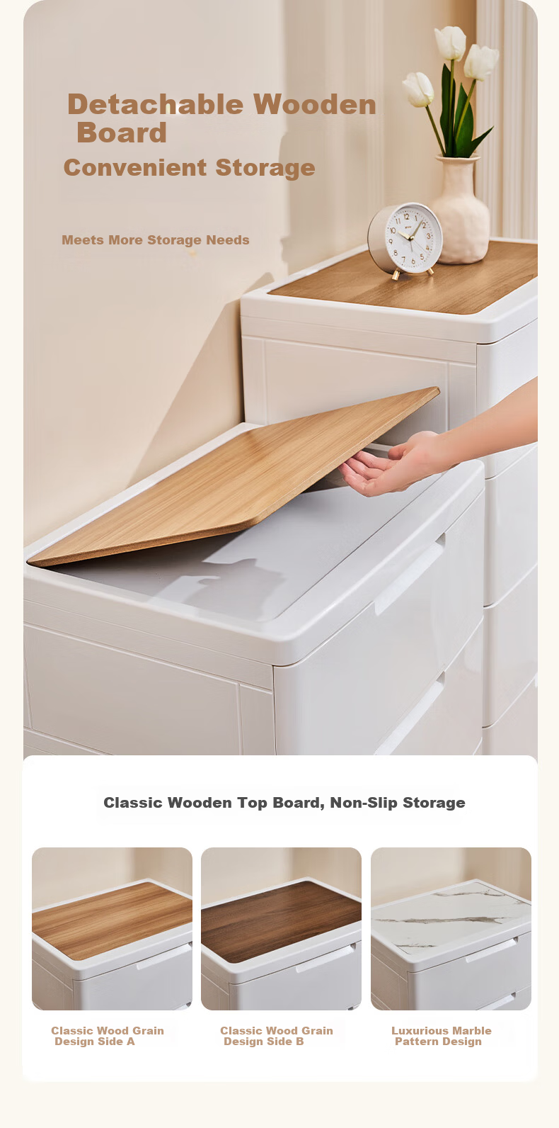 JEKO&JEKO Drawer Storage Cabinet Bedroom Living Room Storage Wardrobe Bedside Cabinet Toy Snack Organizer 6-Tier Chest of Drawers 4