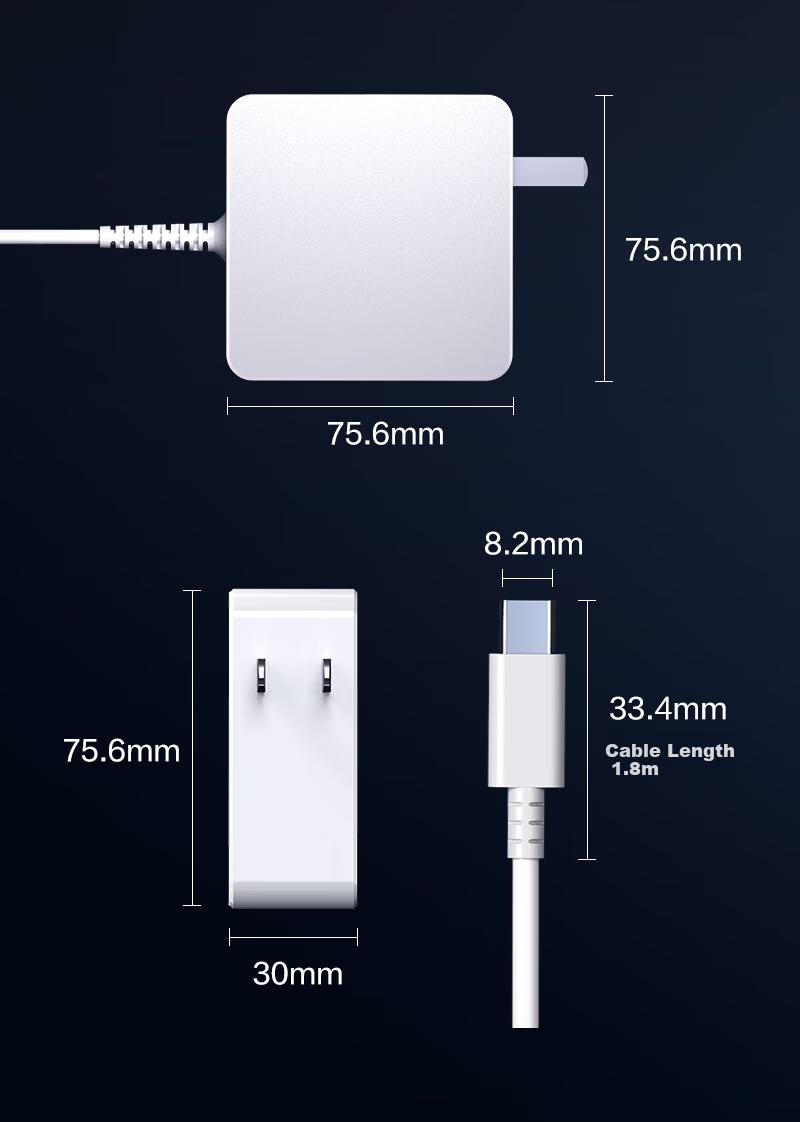 NVV Lenovo Laptop Charger Adapter 20V 3.25A 65W Round Plug 5.5x2.5mm for S405 S410 S415 S435 G460 10