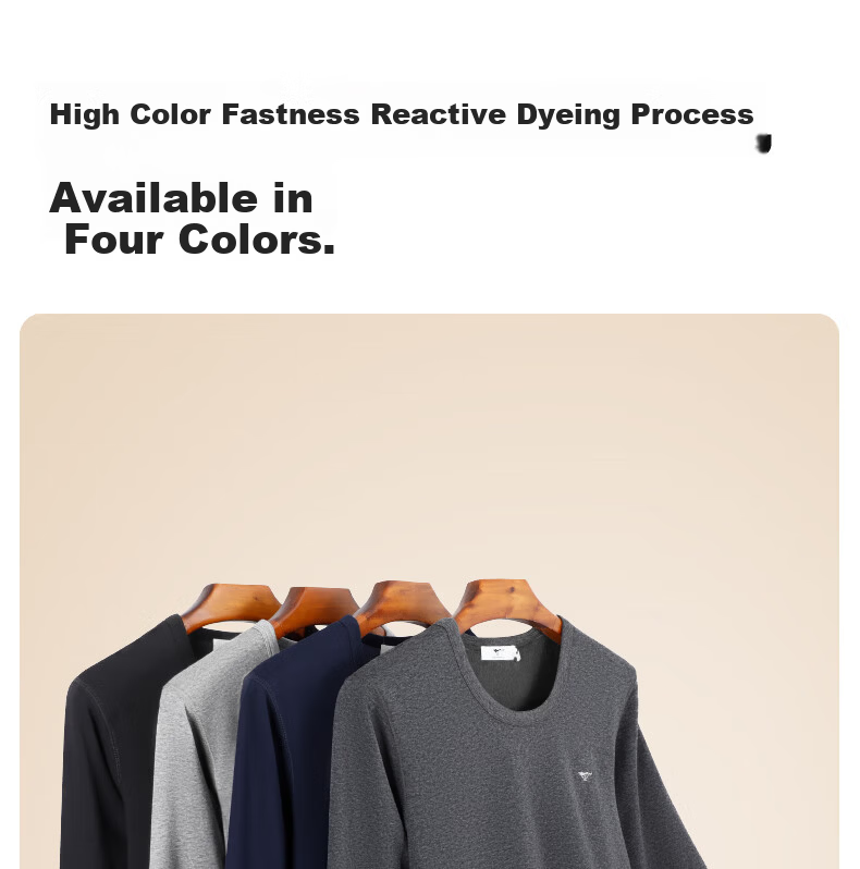 SEPTWOLVES [Wool + Mulberry Silk] Thermal Underwear for Men, Fleece-Lined Thick Round Neck Autumn And Winter Cold-Proof Warm Set 9
