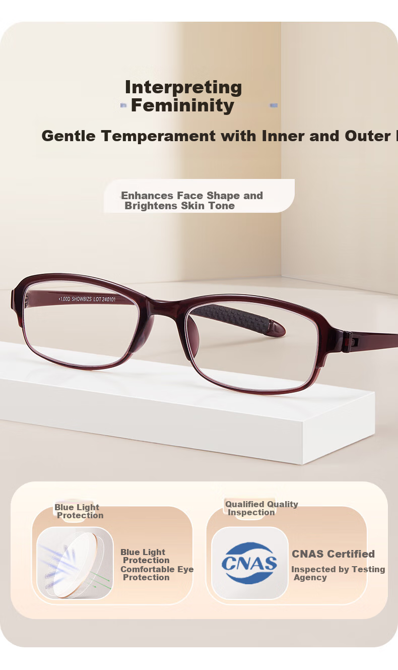 SHOWBIZS Anti-Blue Light Reading Glasses TR Frame for Middle-aged and Elderly 1305 1