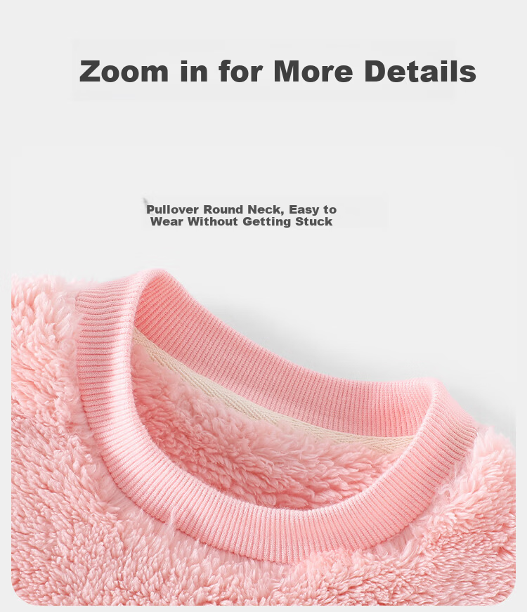 YUZHAOLIN Children's Winter Coral Fleece Pajama Set for Girls, Thickened Warm Homewear with Teddy Bear Design 8