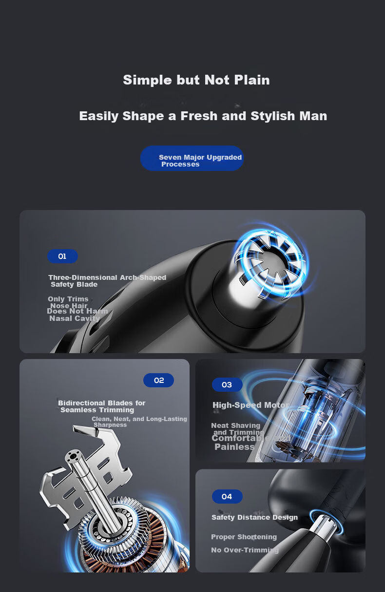 Qiman Electric Nose Hair Trimmer for Men Mini Portable Rechargeable Nose Hair Cutter for Women Waterproof Long Battery Life Men's Gift 5