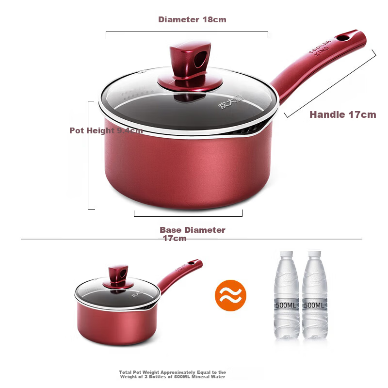 Chuida Huang Non-Stick Milk Pot Multi-Purpose Soup and Baby Food Pot 18cm Induction Cooker Compatible WG14306