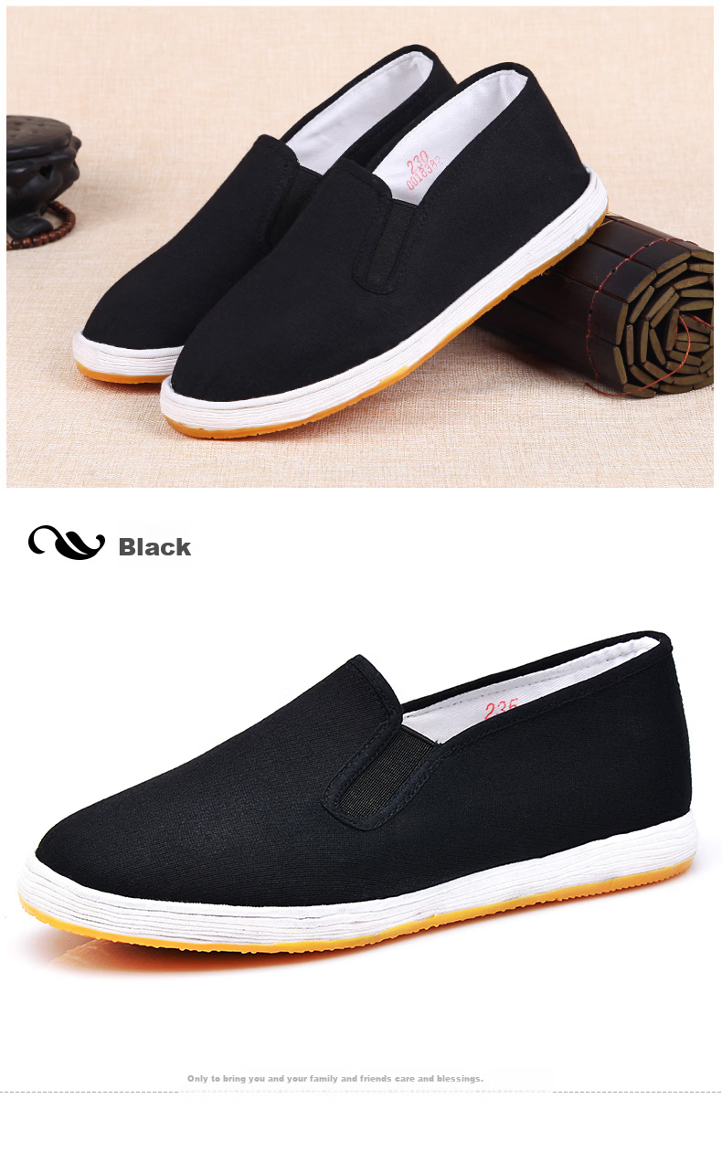 Busheyuan Traditional Handmade Thousand-Layer Sole Cloth Shoes Women Single Shoes Beef Tendon Sole Old Beijing Cloth Shoes Women YW08 Black 35 10