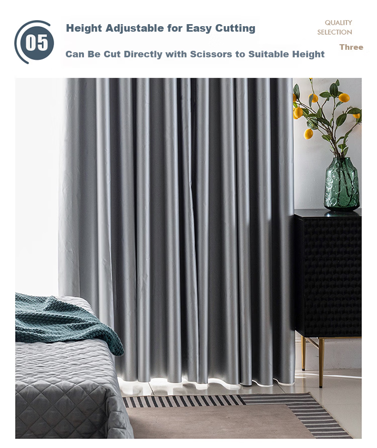 Ali Curtain Home Blackout Hook-on No-drill Blackout Curtain Living Room Balcony Sunshade Fabric 2.0*2.7m 10