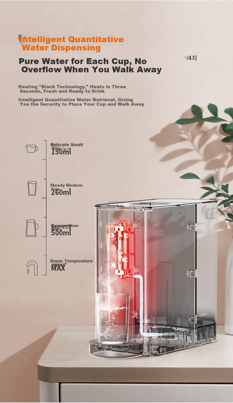 Joyoung Desktop Water Purifier Ice Maker Instant Heating and Cooling No Installation Rich Strontium Mineralized Water Home Desktop Water Dispenser RH322(C) 6