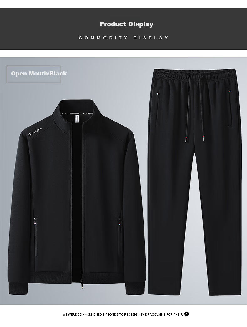 Pierre Cardin Men's Autumn Winter Set Stand Collar Jacket Casual Fleece Lined Thickened Pants Two-Piece Set Dark Blue Straight Fleece Lined 4XL 8