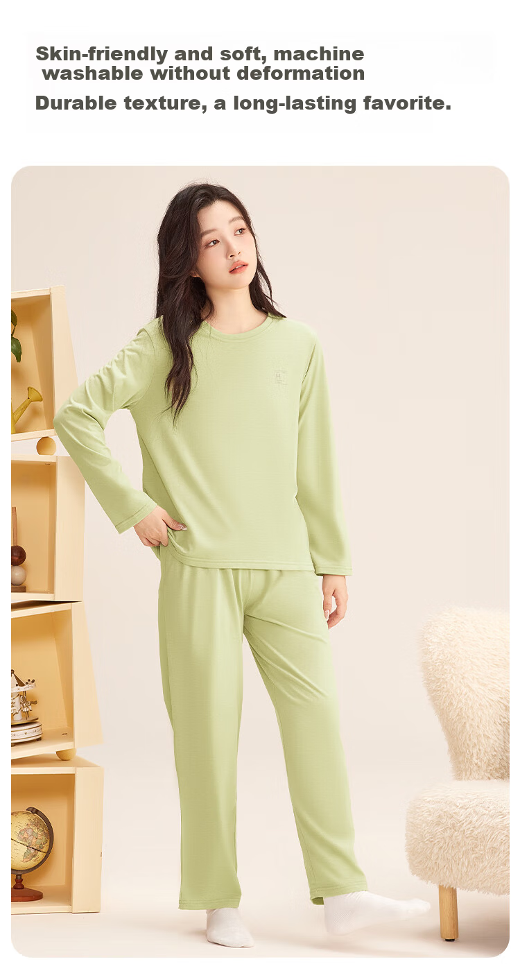 Hodo Home Men's Spring Autumn Cotton Antibacterial Thin Long Sleeve Colorblock Pajamas 4