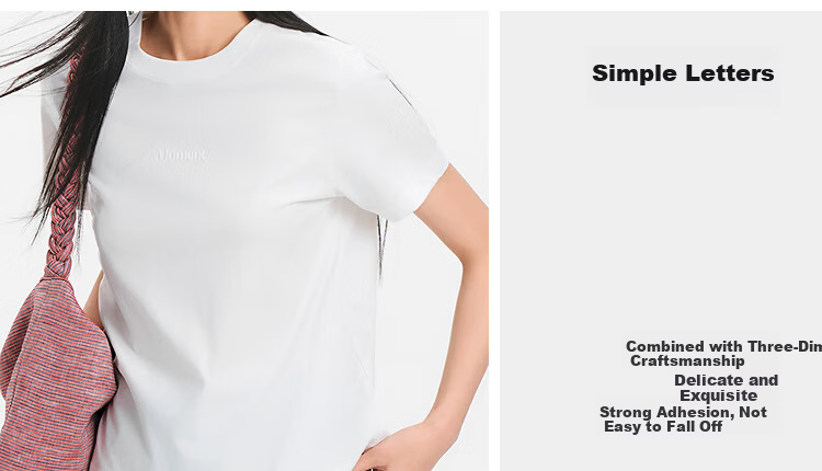 Semir Senrou Women's Summer Short Sleeve T-Shirt Letter Print Slim Fit Basic Simple Pullover Top 101325100017 14