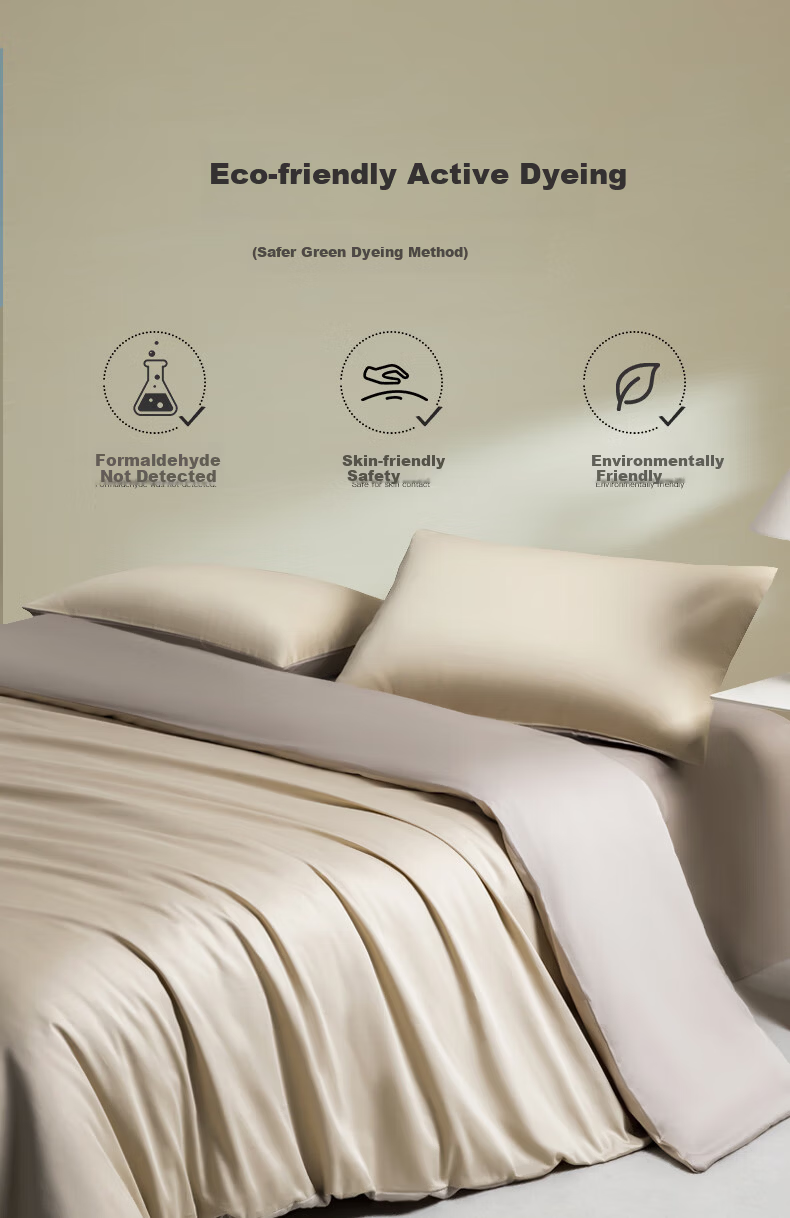 CROWN 60-Thread Count Cotton 4-Piece Bedding Set, Pure Cotton Bed Sheet, Duvet Cover, Pillowcases, High-End Luxury Bedding, 220x240cm for 1.8x2m Bed 5
