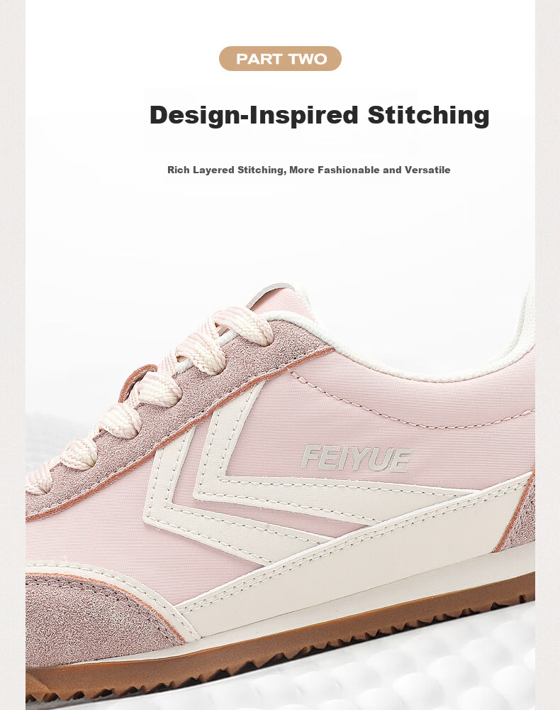 Feiyue Official Women's Sneakers 2026 Spring New Casual Breathable Shoes Pink Beige Size 38 8
