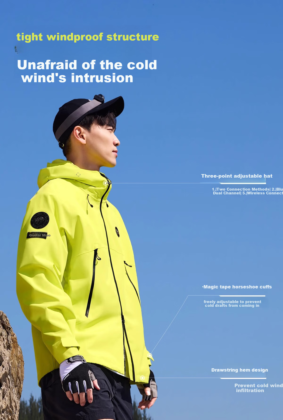 CAMEL Panda Series Hard Shell Waterproof Windproof Outdoor Mountaineering Jacket Cycling Coat A35BA6B113 M 10