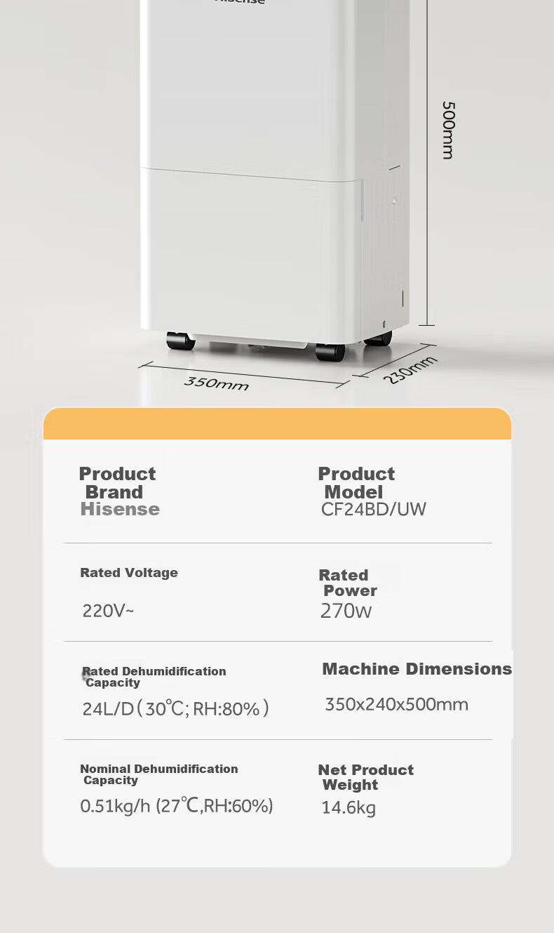 Hisense Dehumidifier 24L/Day 130㎡ Home Quiet Clothes Drying Dehumidifier WIFI Remote Control Large Area Bedroom CF24BD/UW 14