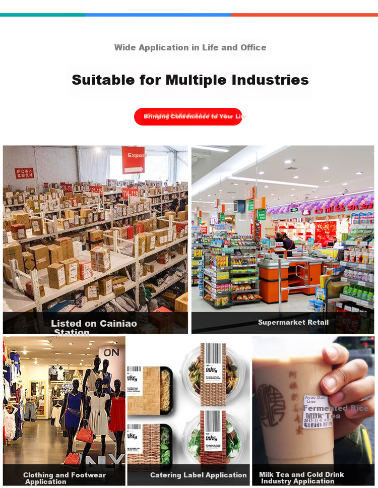 Jaylen 60x40mm 300 Sheets/Roll 50 Rolls Waterproof Thermal Label Stickers for Express Delivery, Takeout, Milk Tea, Clothing, Supermarket, Electronic Scale Barcode Adhesive Thermal Printing Paper 11