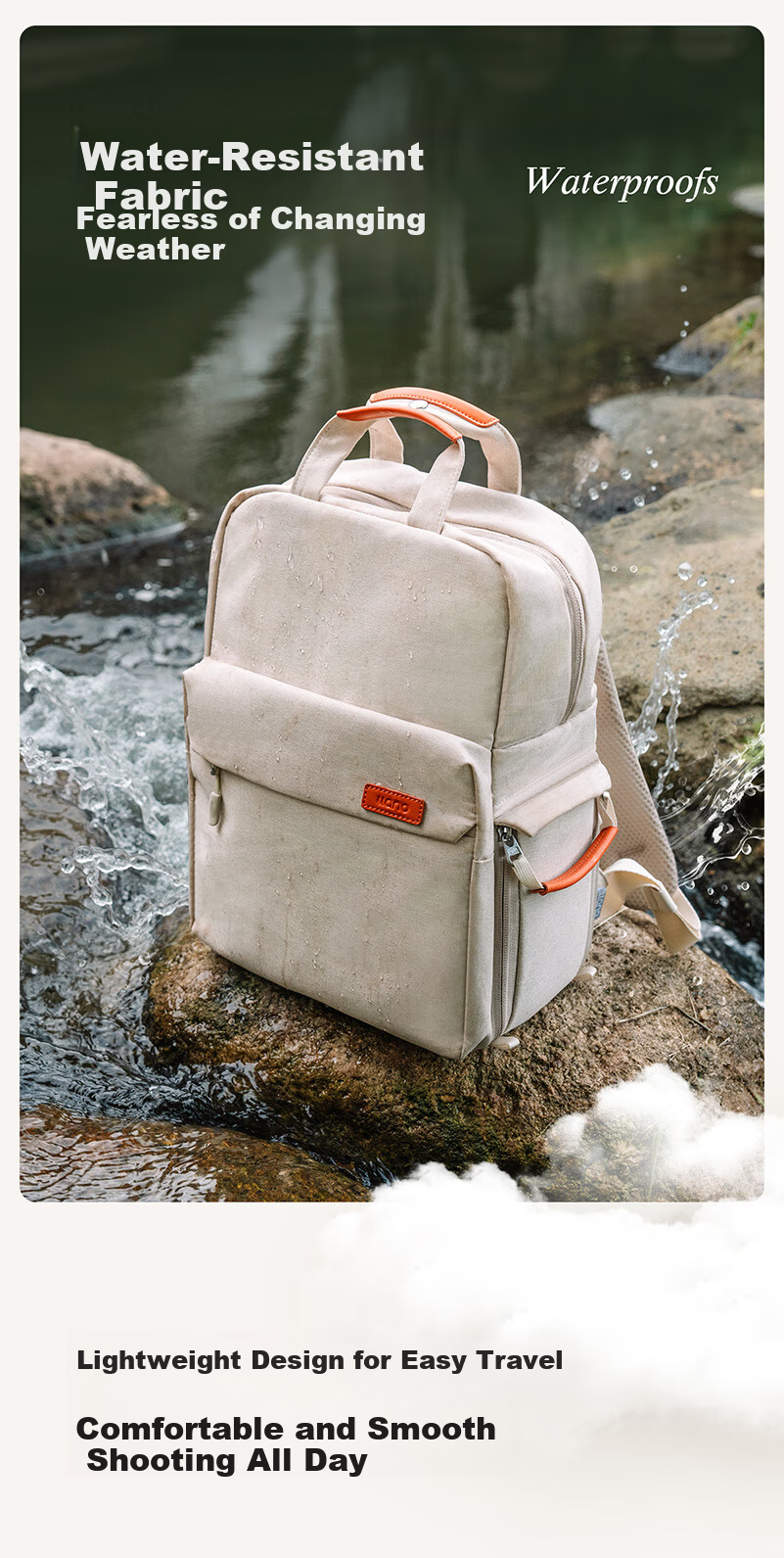 Llano C4 Light and Shadow Camera Backpack Portable Small Unisex Photography Bag One Camera Multiple Lenses DSLR Mirrorless Storage Bag Compatible with Sony, Canon, Fuji XT5, Nikon Z30/Z50 8