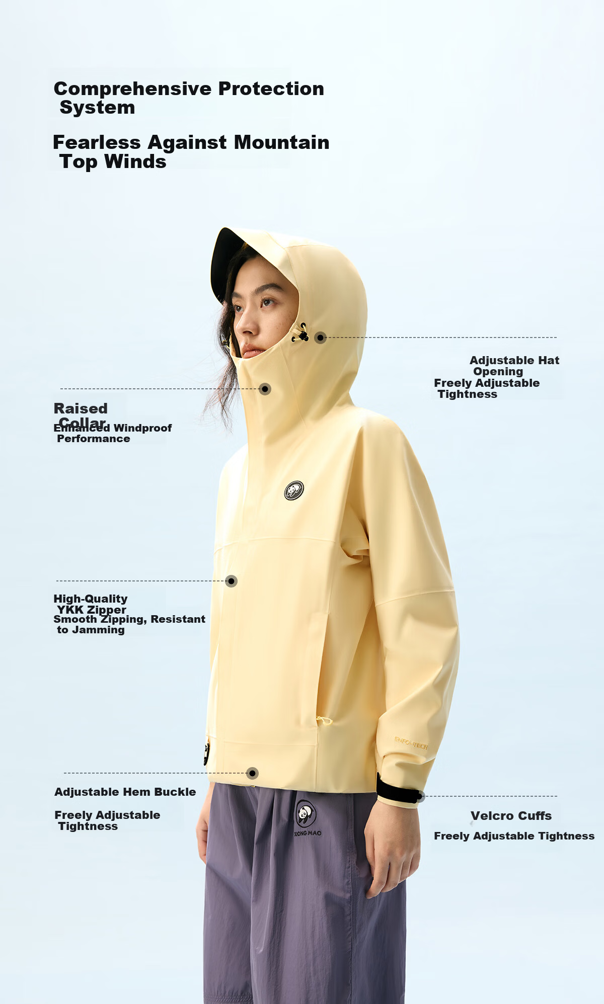 Panda Camel [Rain Shell] Outdoor Waterproof Jacket Unisex Single-Layer Stormproof 3-in-1 Mountaineering Coat 6169X5 2XL 10
