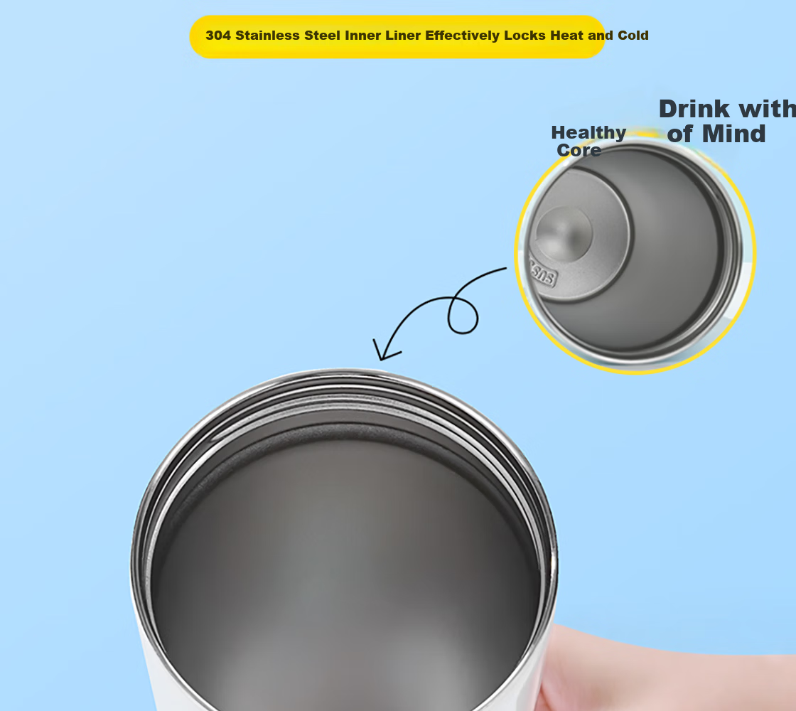 MINISO Hello Kitty Leshi Dual-Drinking Series 304 Stainless Steel Children's Insulated Cup, 360mL 6