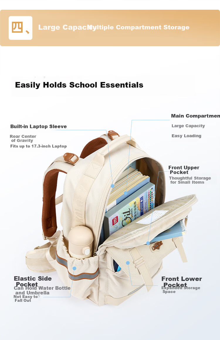 Kala Sheep [2026 New Model] Junior High School 7-9 Grade Cloud Backpack ProMax Large Capacity Spine Protection Anti-Droop Bag 9
