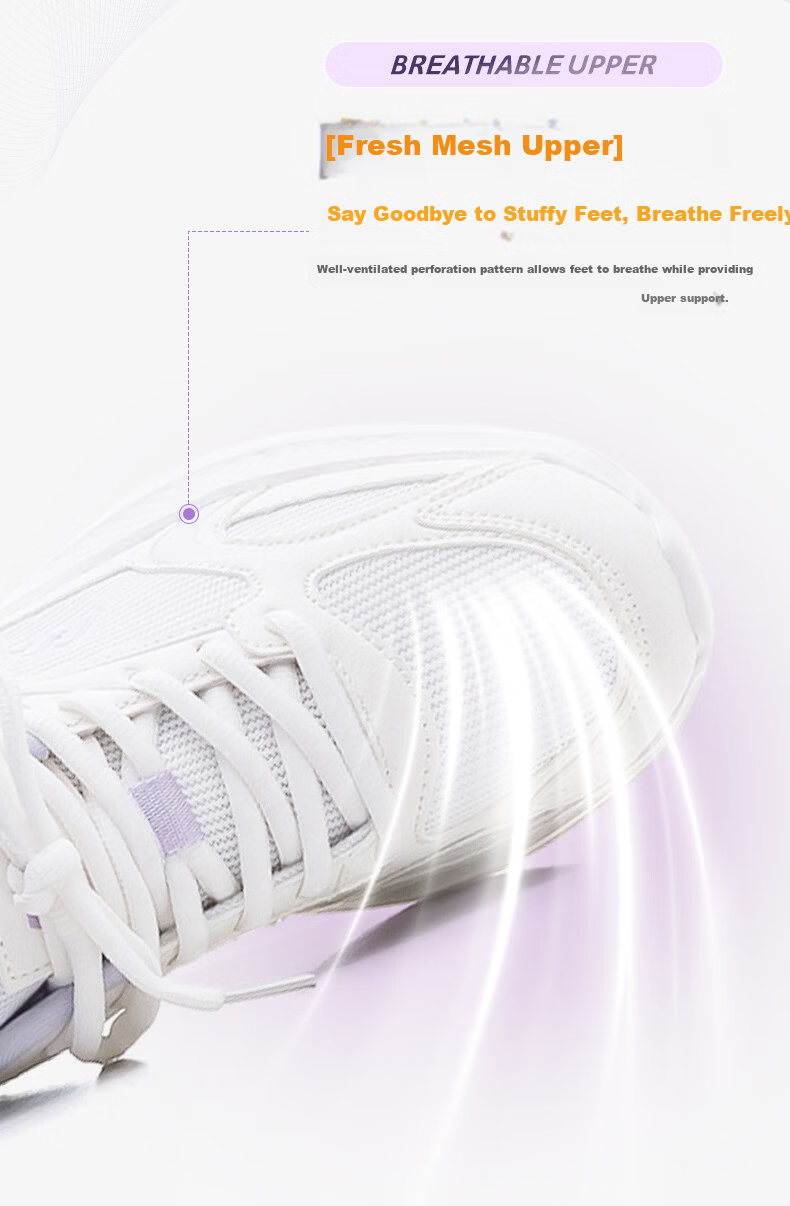Warrior Women's Sports Shoes 2026 New Summer Breathable Soft Sole Running Shoes White Size 39 4