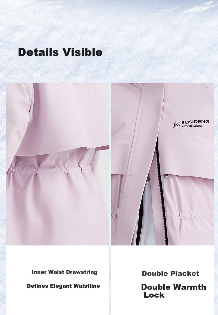 BOSIDENG Off-Season Women's Winter 90% Down Thickened Hooded Slim Short Fashion Sports Warm Jacket 8