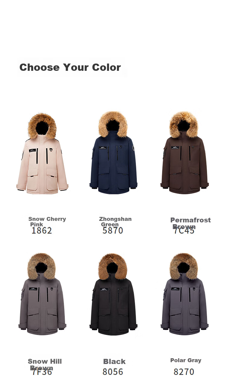 Bosideng Extreme Cold Goose Down Jacket Unisex Couple Thickened Winter Warm Windproof Coat with Large Fur Collar 15