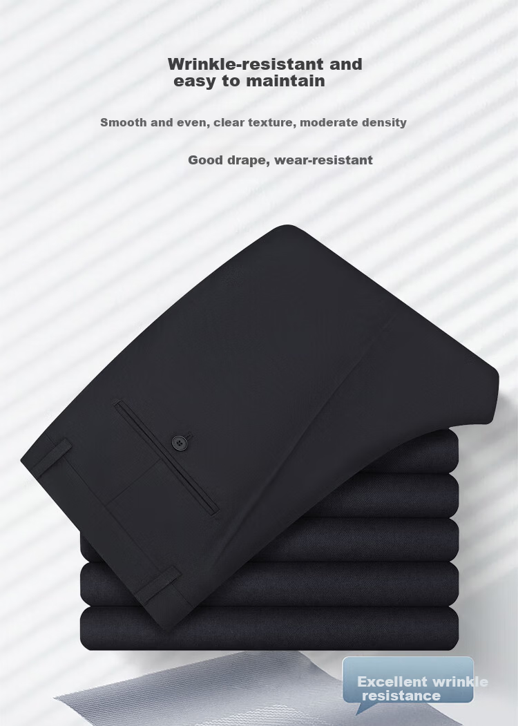 Romon Men's High-Waist Wrinkle-Free Business Dress Pants Casual Elastic Straight-Leg Trousers for Dad 2