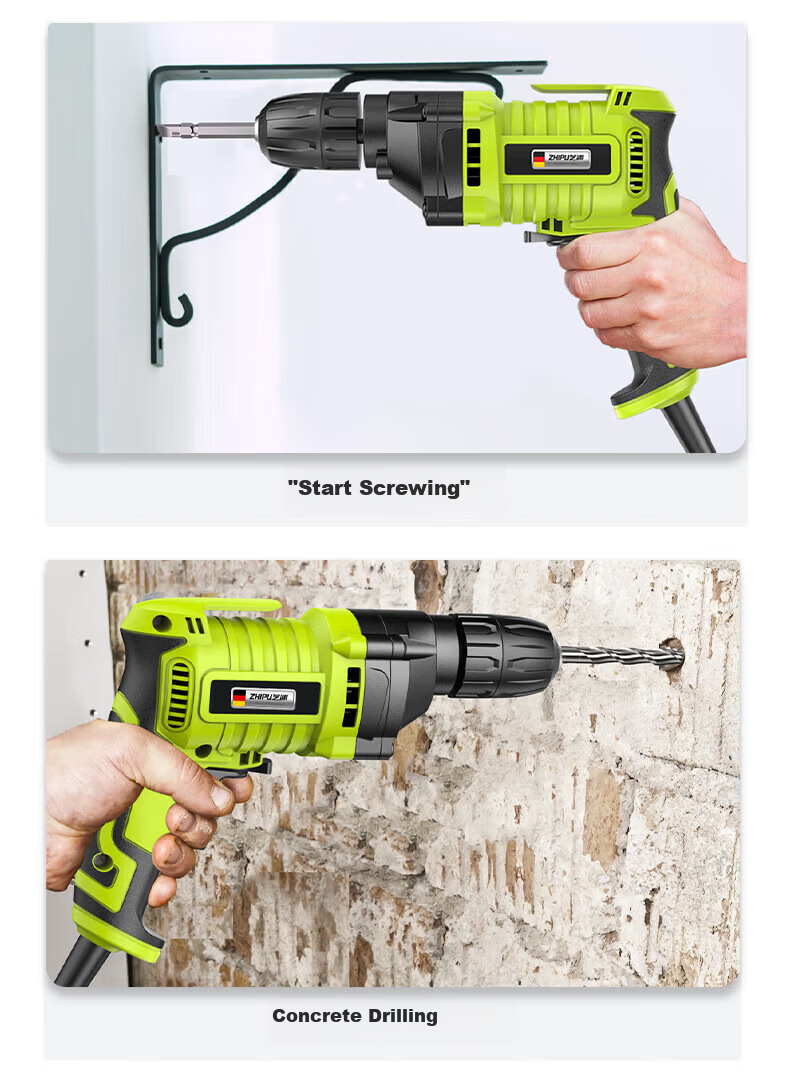 Zhipu 220V Household Multifunctional Electric Screwdriver High-Power Electric Handheld Drill Corded 9
