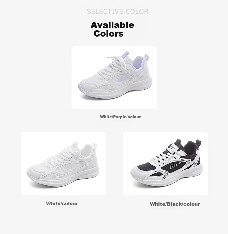 Warrior Women's Sports Shoes 2026 New Summer Breathable Soft Sole Running Shoes White Size 39 9