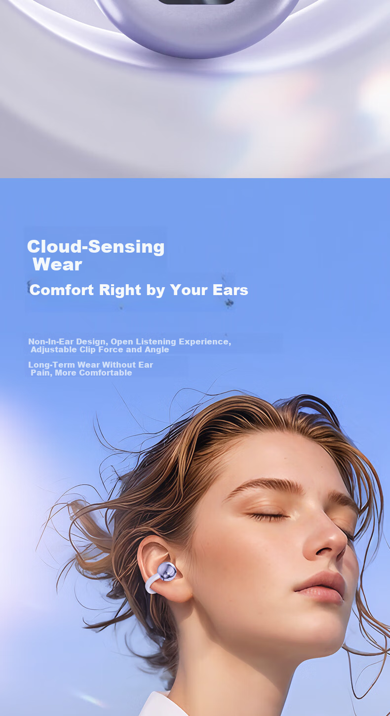 Chuangu 2025 New Panorama Sound Bone Conduction Concept True Wireless Bluetooth Ear Clip Comfortable Non-In-Ear Sports High-Quality Sound 3