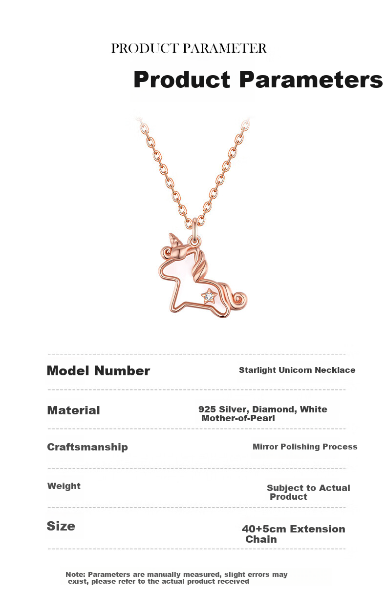 Grace Girl Unicorn Diamond Necklace Women Light Luxury Cute Dreamy Clavicle Chain Practical Anniversary Gift for Girlfriend Birthday 7