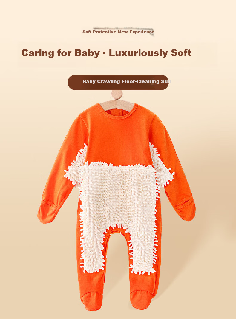 Babyprints Baby Romper Autumn Winter Floor-Length Elbow Protection Crawling Suit Anti-Dirt Hand and Foot Coverall Gray 100cm 1