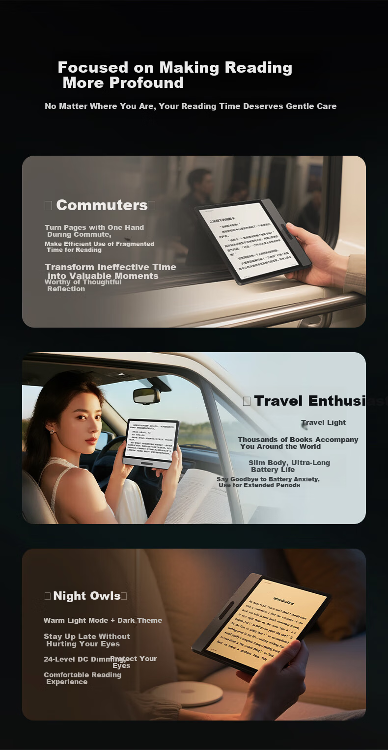 SAMBADA 7-inch E-ink Ebook Reader 300 PPI Mini E-Reader PDF Comic Electronic Paper Eye Protection Novel WeChat Reading 4GB+64GB 11