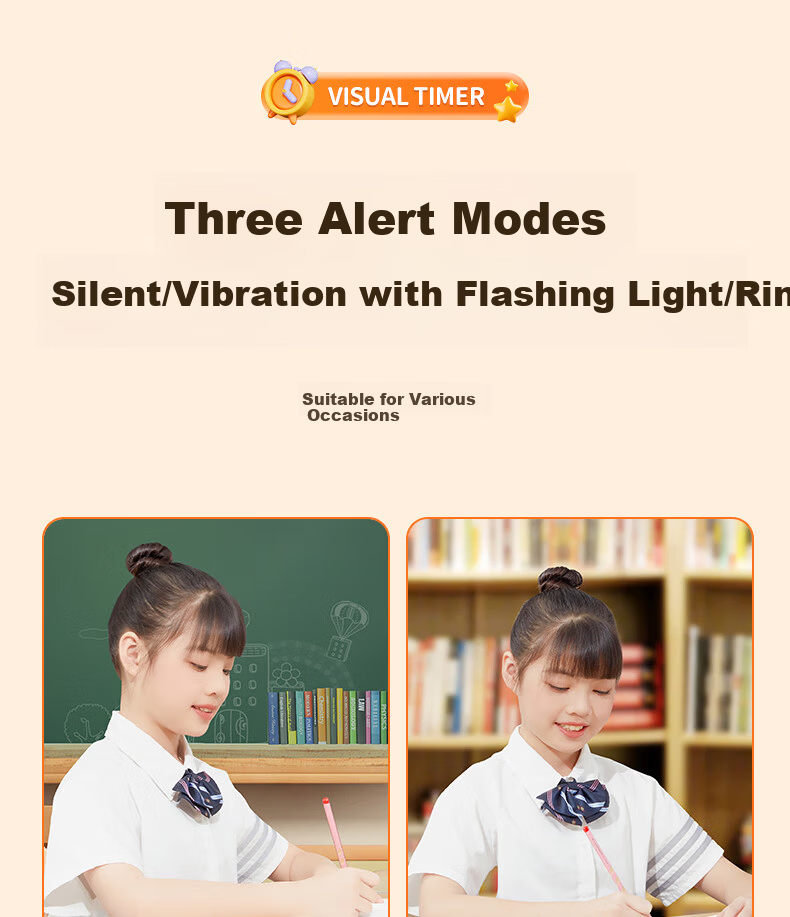 Qite Timer Learning Discipline Tool Student Alarm Clock Visual Countdown Dual Screen Time Management Children's Timer Birthday Gift for Primary School Students 14