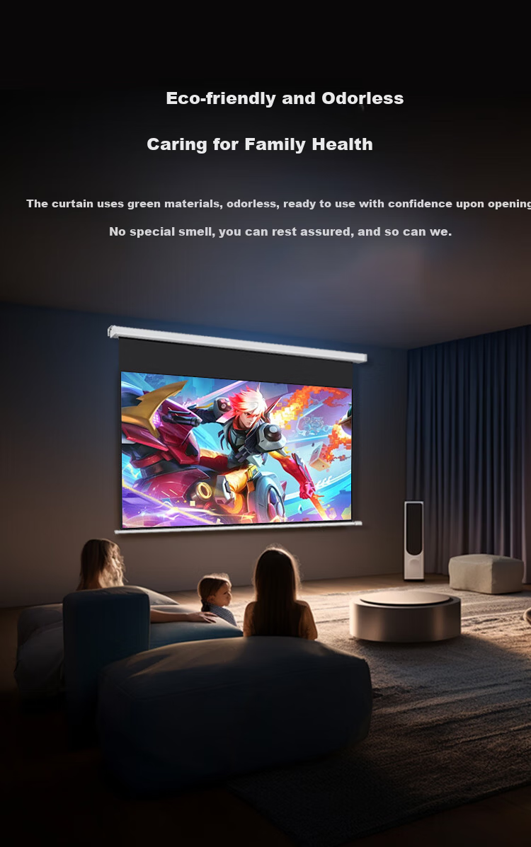 JD Original 100-Inch Electric Suspended White Light Particle Screen, 4K High-Definition, No Drilling Required, Formaldehyde-Free, Suitable for Home Office And Outdoor Use, Compatible with XGIMI, Jmgo, Dangbei Projectors 7