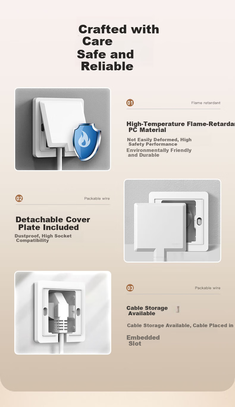 CHNT Fixed Embedded Socket, 86-Type Refrigerator Built-In Hidden Socket, NEG6-C10866 6