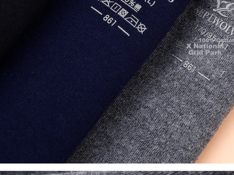 Seven Wolves 100% Cotton High Neck Autumn Winter Men's Thermal Shirt Windproof Neck Protection Pure Cotton Base Layer 15