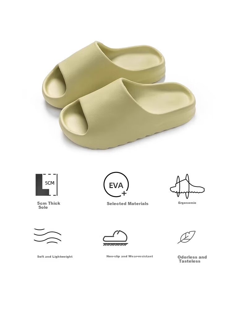 Guoluofi Coconut Slippers Men Summer Thick Sole Soft Home Couple Outdoor Wear White Size 39-40 3
