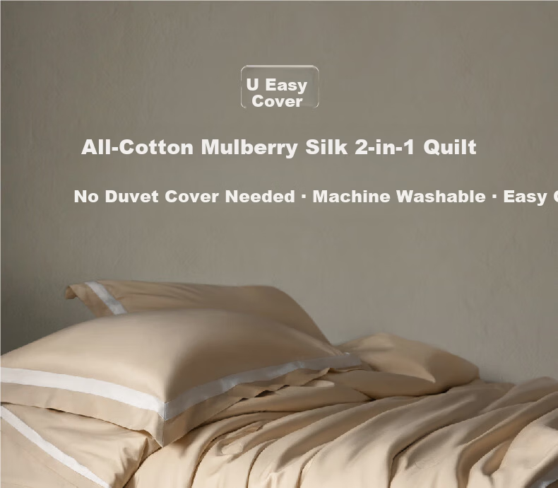 Luolai Home Textiles 100% Silk Quilt 60s Cotton A-Class Washable Mulberry Silk Mother-Child Quilt Approx. 6.8 Jin 1