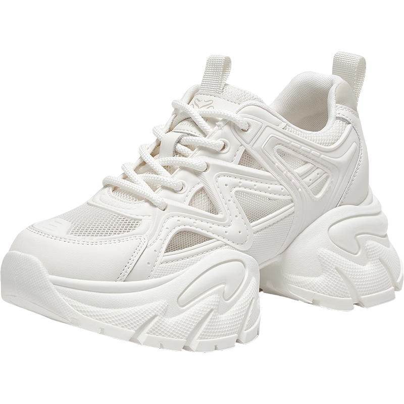 Basto ăSlim Waistă25 Mall Mesh Dad Shoes Thick Sole Women's Casual Shoes B8889BM5 White Size 37