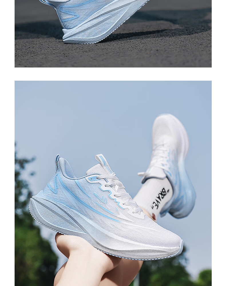 Warrior Men's Sports Shoes 2026 Summer New Casual Breathable Sneakers White Blue Size 41 15