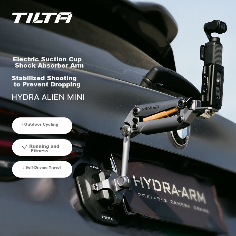 TILTA Iron Head Pocket 4/3 Mini Stabilizing Arm Shock Absorber System with Shock Head [Cycling + Vehicle Shooting] Master Kit - Desert Color
