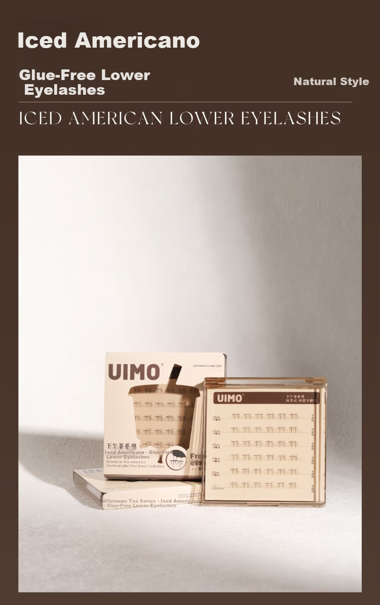 UIMO Glue-Free Lower Eyelashes Thai Style False Lashes Self-Adhesive Single Cluster Soft Segmented Natural Transparent Stem 9