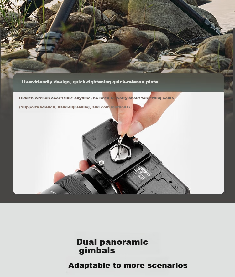 Fotopro Origin Portable Pure Carbon Fiber Asymmetric Design Panoramic Tripod Head for Digital Camera Mirrorless Photography Black 11